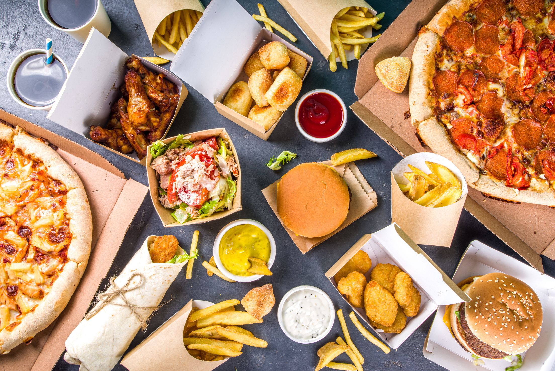 Delivery Food, Fast-Food Background